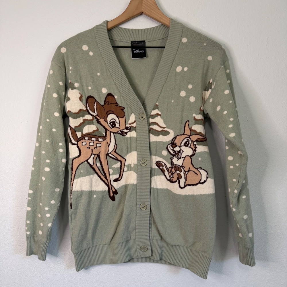 NWOT - Disney - Bambi Intarsia Knitted Cardigan Sweater Girl's XL
